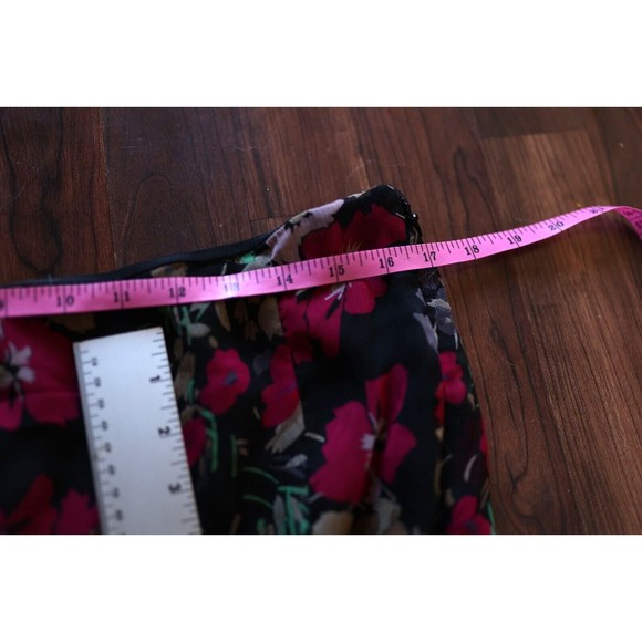 Lauren Ralph Lauren 200587576001 Black Floral Print Chiffon Godet Skirt Size 12 - Picture 2 of 9